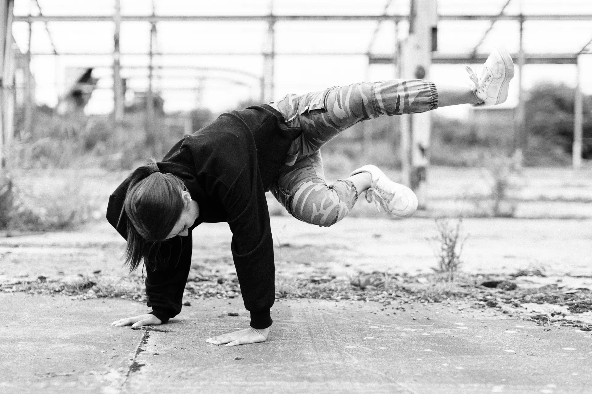 Street dance performance by Megan Robson, captured mid‑movement on location in North Walsham. Captured by Dance photography specialist, Fourth Wall Photography.