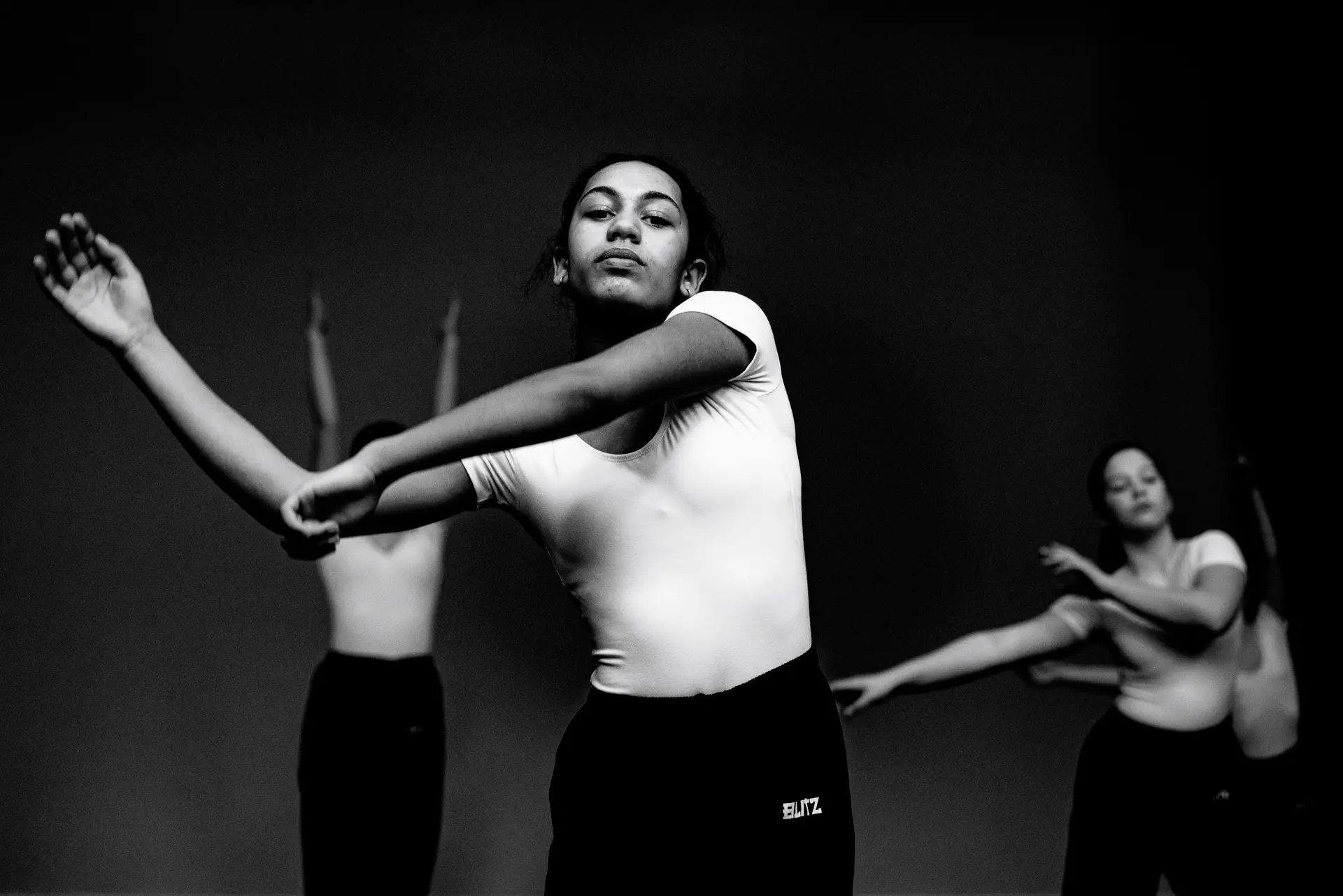 True Motion Dance performers in a contemporary routine during the U.Dance festival at Dance East, Ipswich. Captured by Dance photography specialist, Fourth Wall Photography.