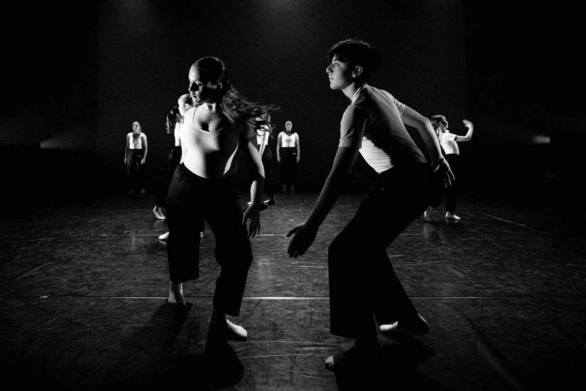 True Motion Dance performers in a contemporary routine during the U.Dance festival at Dance East, Ipswich. Captured by Dance photography specialist, Fourth Wall Photography.