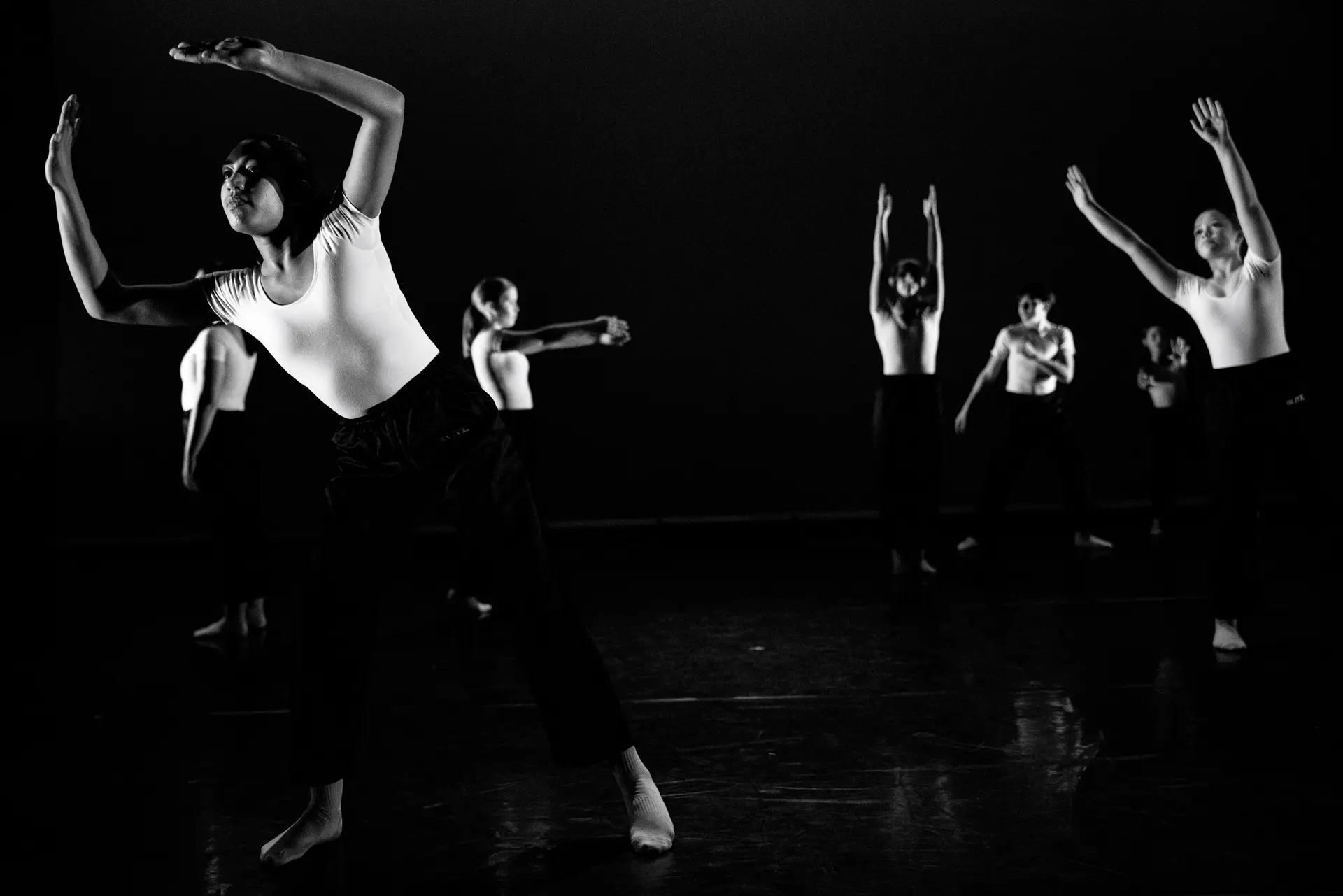 True Motion Dance performers in a contemporary routine during the U.Dance festival at Dance East, Ipswich. Captured by Dance photography specialist, Fourth Wall Photography.